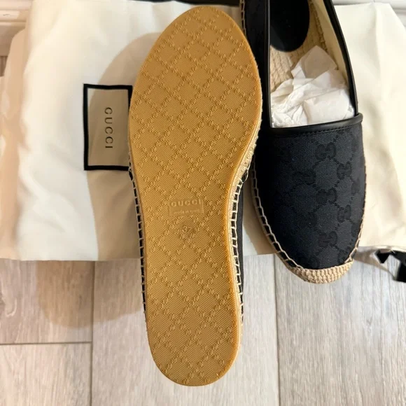 Gucci Navy Espadrille Loafers